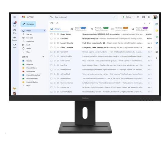 LENOVO LCD E27-40 - 27",IPS,16:9,1920x1080,100Hz,300cd/m2,1500:1,4ms(GtG),VGA,DP,HDMI,Pivot