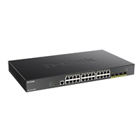 BAZAR - D-Link DGS-1250-28XMP 28-port Gigabit Smart PoE Switch, 24x GbE PoE+, 4x SFP+, PoE 370W - Poškozený obal (Komple