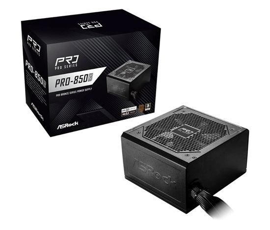 ASROCK zdroj PRO-850B, 850W, 80Plus Bronze, 120 mm, ATX 3.1