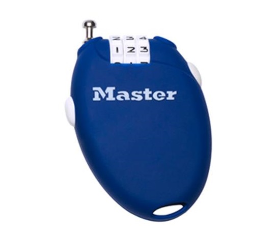 Master Lock Zatahovací kabelový zámek 4603EURD  - modrý
