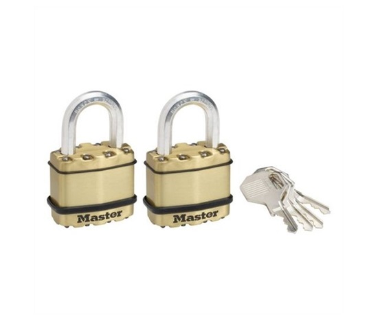 Master Lock Mosazný visací zámek -  Excell - 45mm (2 ks / blistr)