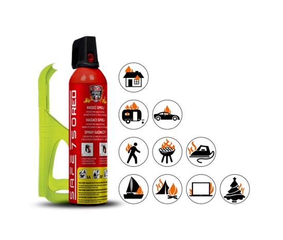 Safe SET Hasicí sprej  750 RED + držák  75F