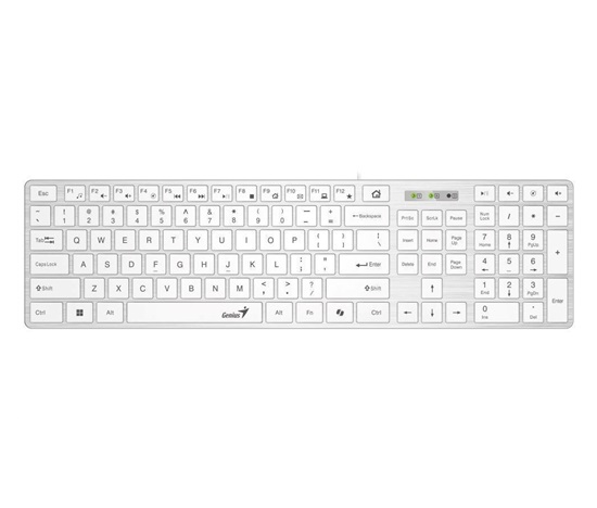 Genius Klávesnice Slimstar 126, Drátová USB, CZ+SK layout, Copilot klávesa, Bílá