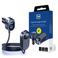 3mk Double Car Charger 135W PD QC PPS USB 2A4C Black/Gray