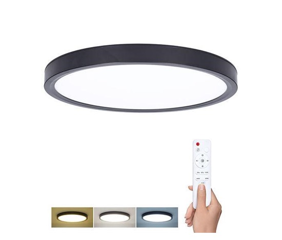 Solight LED osvětlení s dálkovým ovladačem Estela Black, 60W, 4500lm, 50cm, změna chromatičnosti, stmívatelné