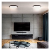 Solight LED osvětlení s dálkovým ovladačem Estela Black, 60W, 4500lm, 50cm, změna chromatičnosti, stmívatelné