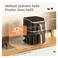 BAZAR - Cosori Turbo Tower Pro chytrá horkovzdušná fritéza 10,8l černá - Poškozený obal (Komplet)