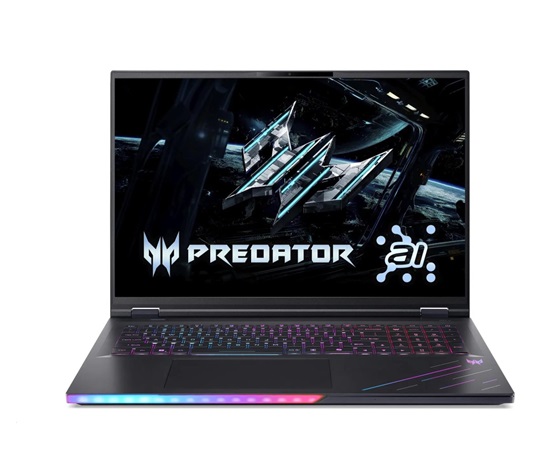 ACER NTB Predator Helios 18 AI (PH18-73-981S),Ultra 9 275HX,18" 3840x2400,192GB,5120GB SSD,RTX 5090,W11 Pro,Black