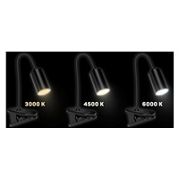 CONNECT IT Stolní LED lampa CLIP 2 s klipem, černá