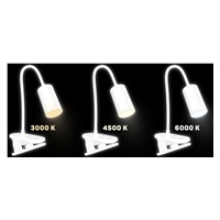 CONNECT IT Stolní LED lampa CLIP 2 s klipem, bílá