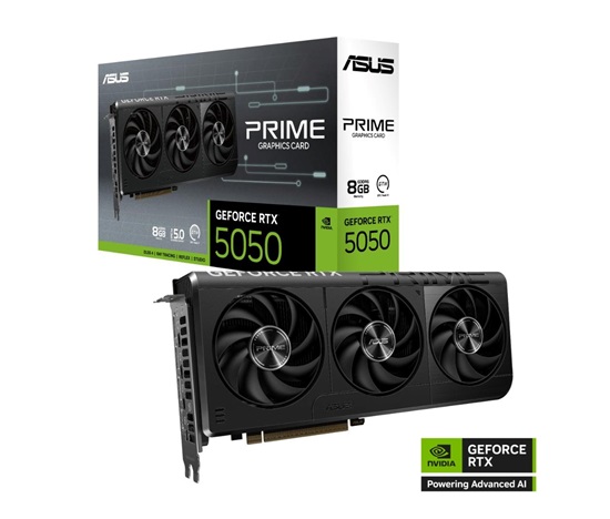 ASUS VGA NVIDIA GeForce RTX 5050 PRIME 8G, 8G GDDR6, 3xDP, 1xHDMI