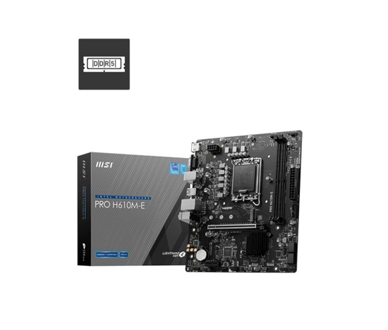 MSI MB Sc LGA1700 PRO H610M-E, Intel H610, 2xDDR5, 1xHDMI, 1xVGA, mATX