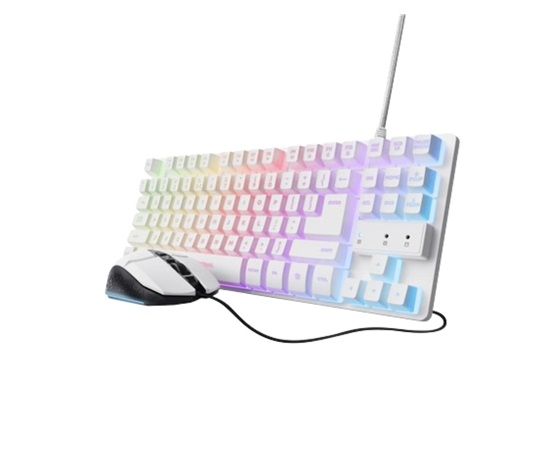 TRUST Sada klávesnice + myš GXT 798W 2v1 Gaming set, bílá