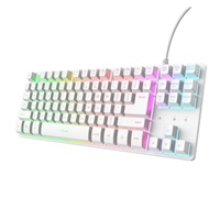TRUST Klávesnice GXT 833 Thado, Membránová, USB, RGB, bílá