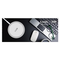 WG - Bezdrátová nabíječka FAST MAGNET 15W, kulatá, bílá