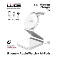 WG - Bezdrátová nabíječka WG37, 3v1 FAST MAGNET, 15W+3W+3W, bílá