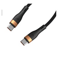 WG - Datový kabel 3v1 Type-C na Type-C na Lightning na Micro USB, 1,5 metrů, 5A, 100W, černá