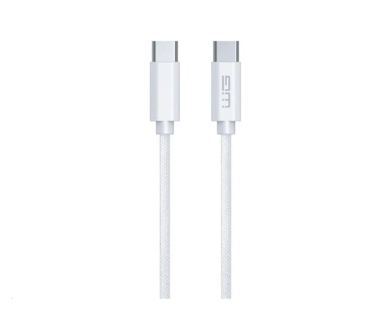 WG - Datový kabel Type-C na Type-C, 3 metry, 3A, 60W, bílá