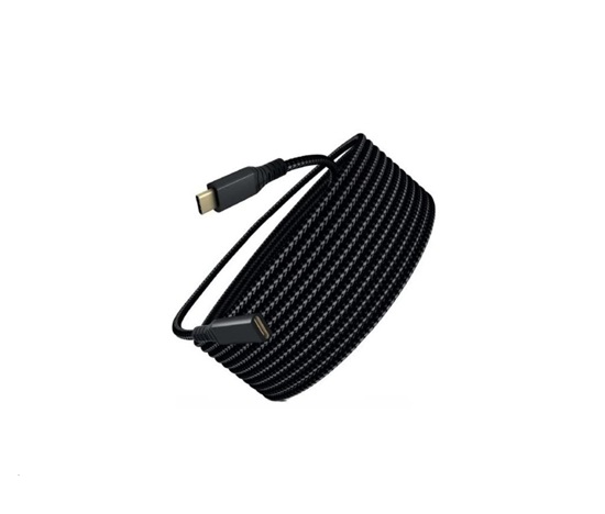 WG - Prodlužovací kabel USB-C (male) na USB-C (female), 2 metry, nylonový oplet, černá