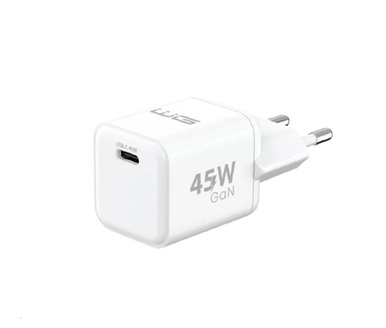 WG - Síťová nabíječka GaN 1x USB-C, PD PPS 45W, bílá