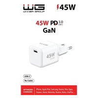WG - Síťová nabíječka GaN 1x USB-C, PD PPS 45W, bílá