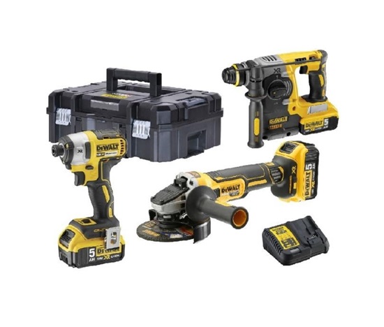 Dewalt DCK305P3T sada aku nářadí 18V XR DCH273N + DCG405 + DCF887+TSAK 3x5Ah