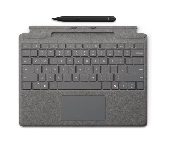 MS Surface Pro Keyboard + Pen Storage Con, Pen Storage, CoPilot Button, CZ, Platinum