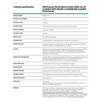 HPE PL ML110g11 5416S (2.0G/16C) 2x32G (p43328) 2x960G 2x1000W MR408i-o 8SFF 2p10GT Smart Choice