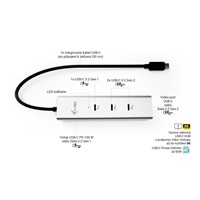 i-tec USB-C Charging Metal HUB 5port with USB-C video 8K, Power Delivery 85W