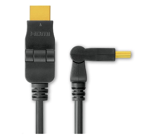 PREMIUMCORD Kabel HDMI A - HDMI A M/M 15m, otočné zlacené konektory