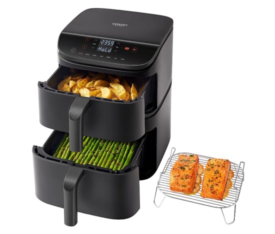 BAZAR - Cosori Turbo Tower horkovzdušná fritéza 10,8l černá - Poškozený obal (Komplet)