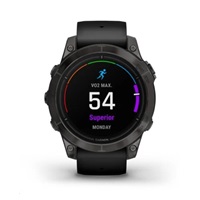 BAZAR - Garmin Epix Pro Sapphire 47 mm - Carbon Gray DLC titanium with black silicone band, EU - použité