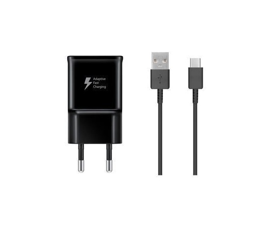 Samsung 15W Cestovní nabíječka + USB-C Datový Kabel Black (OOB Bulk)