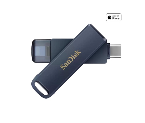 SanDisk Flash Disk 128GB Phone Drive USB-C, pro Iphone, modrá
