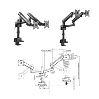Dvouramenný stolní držák na 2 monitory Fiber Mounts M8C12