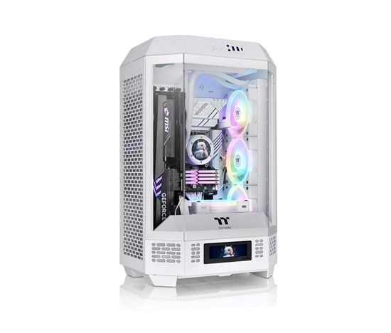 THERMAL TAKE Case The Tower 300, mATX, Průhledná bočnice, 2x 140mm Fan, bílá