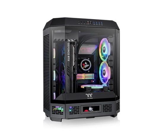 THERMAL TAKE Case The Tower 600, ATX, Průhledná bočnice, 2x 140mm Fan, černá