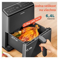 Cosori Dual Blaze 6.4L SMART horkovzdušná  fritéza + 5x špíz a gril. rošt, černá