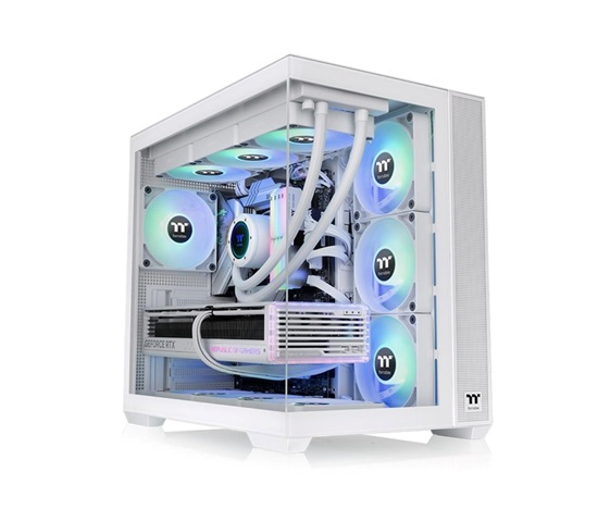 THERMAL TAKE Case View 380 TG ARGB, ATX, Průhledná bočnice, 4x 120mm ARGB Fan, bílá