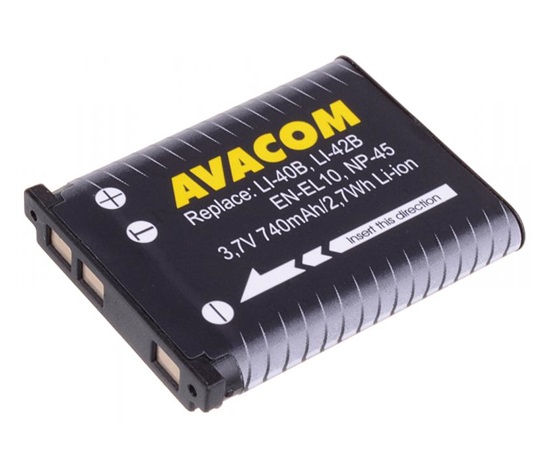 AVACOM Olympus Li-40B, Li-42B, Fujifilm NP-45, Nikon EN-EL10 Li-Ion 3.6V 700mAh 2.6Wh