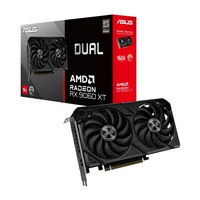 ASUS VGA AMD Radeon RX 9060 XT DUAL 16GB, RX 9060 XT, 16GB GDDR6, 2xDP, 1xHDMI