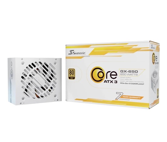 SEASONIC zdroj Core GX 650W White, 120mm, Plně modulární, 80+ Gold, ATX 3.1