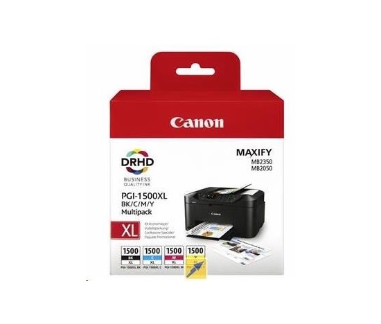 BAZAR - Canon CARTRIDGE PGI-1500XL multipack pro Maxify MB2050, MB2150, MB2350, MB2750 a MB2755 ( 780 str.) - Poškozený