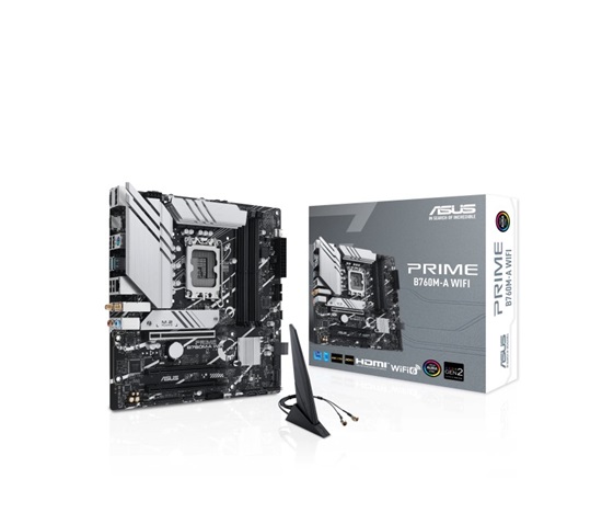 BAZAR ASUS MB Sc LGA1700 PRIME B760M-A WIFI, Intel B760, 4xDDR5, 1xDP, 2xHDMI, mATX (POŠKOZENÝ OBAL)