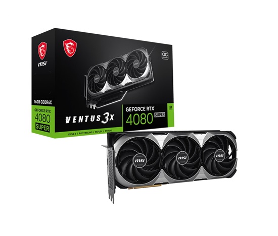 BAZAR - MSI VGA NVIDIA GeForce RTX 4080 SUPER 16G VENTUS 3X OC, 16G GDDR6X, 2xDP, 2xHDMI - Po opravě (Bez příšlušenství)