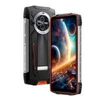 Rugged Smartphone Blackview BV8200 4G G100 12GB 256GB 8800-45W A14, Watch Display, Flashlight, Black w Orange [No Charge