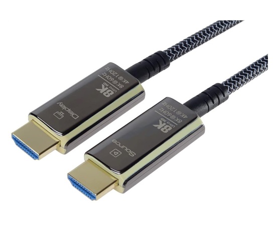 PREMIUMCORD Ultra High Speed HDMI 2.1 optický fiber kabel 8K@60Hz, zlacené 50m