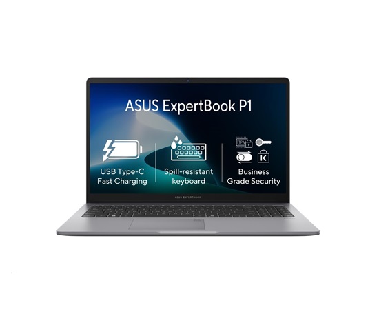 ASUS NTB ExpertBook P1 (PP1503CVA-S7I516512), i5-13420H, 15.6" FHD, 16GB, 512GB SSD, UHD, No OS, Misty Grey