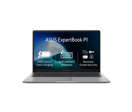 ASUS NTB ExpertBook P1 (P1503CVA-S7I38256X), i3-1315U, 15.6" FHD, 8GB, 256GB SSD, UHD, W11 Pro, Misty Grey