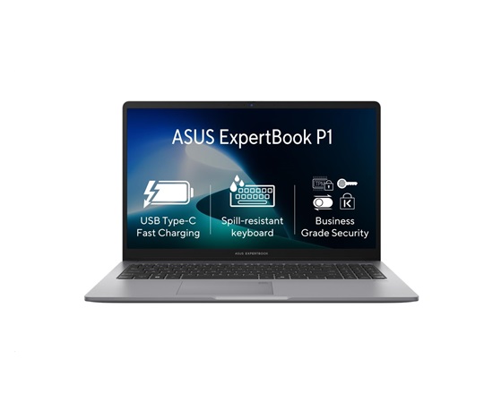 ASUS NTB ExpertBook P1 (P1503CVA-S7I7161TX), i7-13620H, 15.6" FHD, 16GB, 1TB SSD, UHD, W11 Pro, Misty Grey